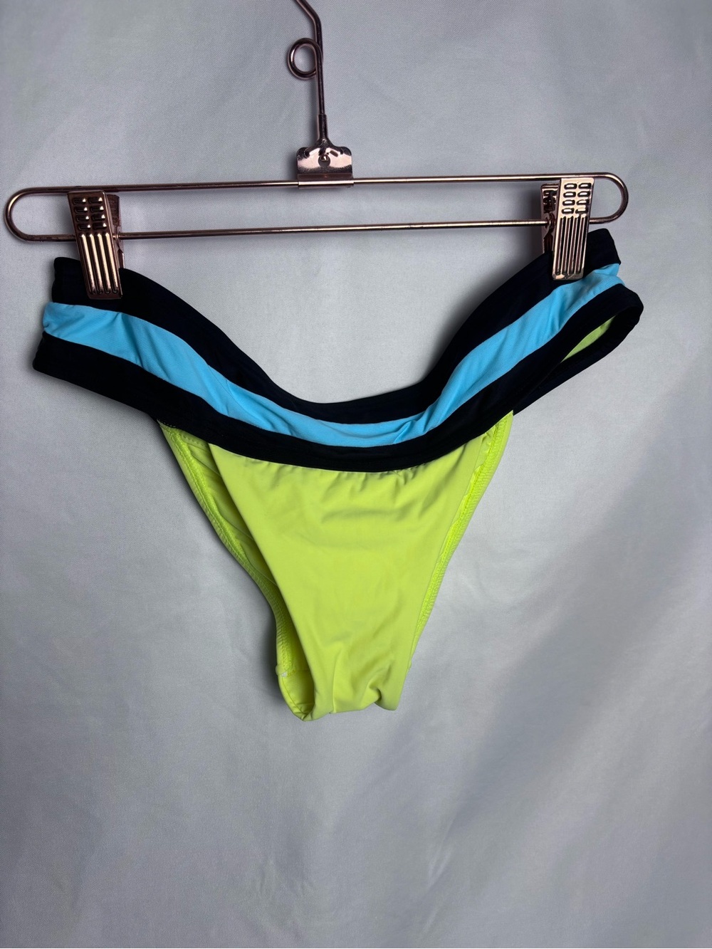 Pilyq Neon Yellow & Aqua Trim Bikini Bottom